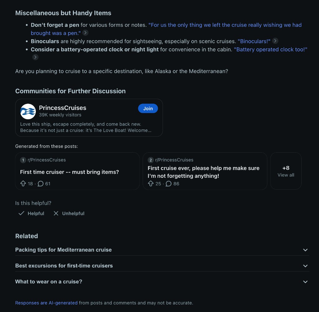 Reddit AI source threads