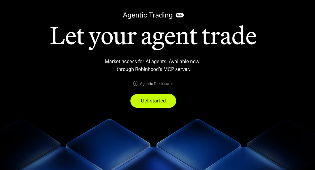 Agentic Trading beta landing page: Let your agent trade