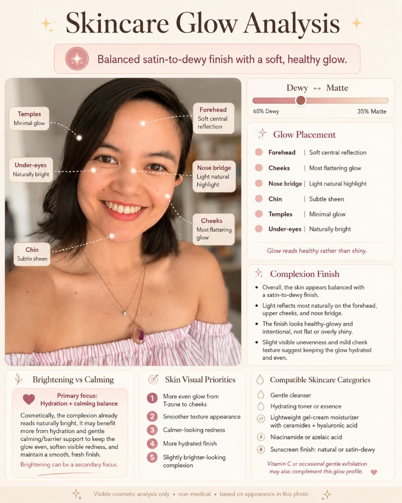 Skincare glow analysis output