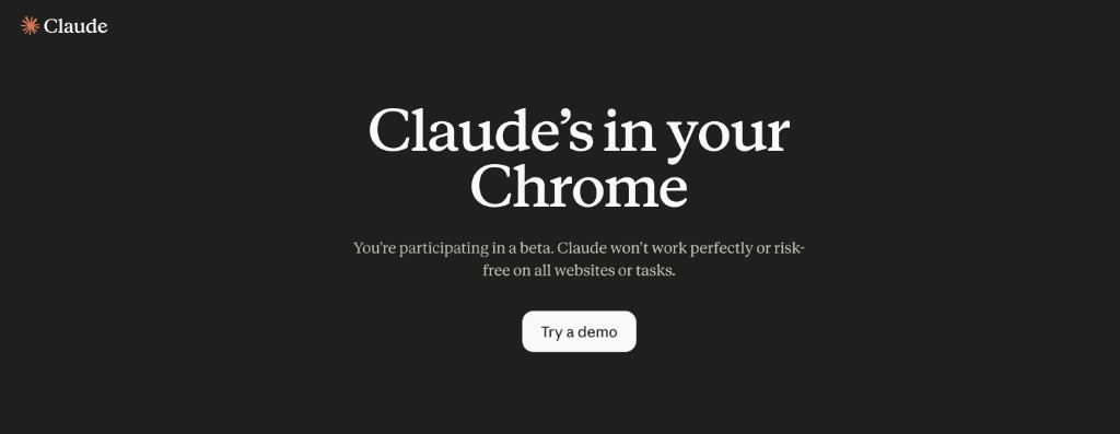 Claude in Chrome landing page