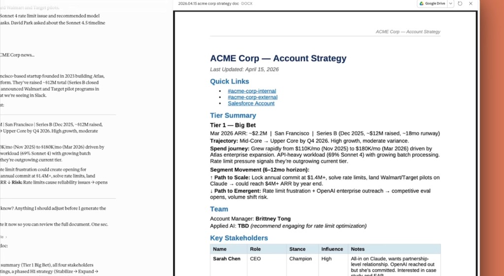 Tier 1 account assessment with ARR, spend growth, and rate limit signals