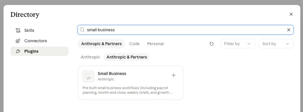 Directory search for Small Business plugin
