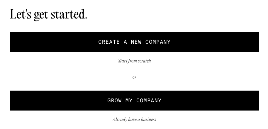 Polsia onboarding: Create a new company or grow an existing one