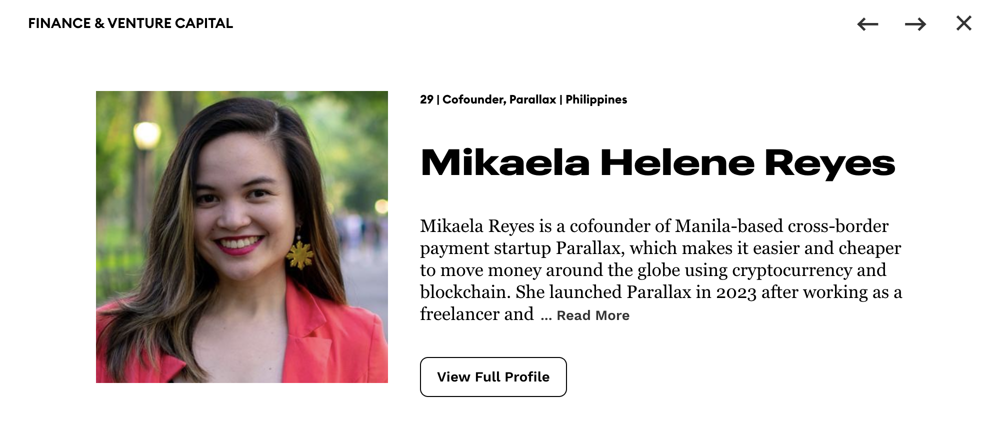 Forbes 30 Under 30: Finance & Venture Capital (Forbes)
