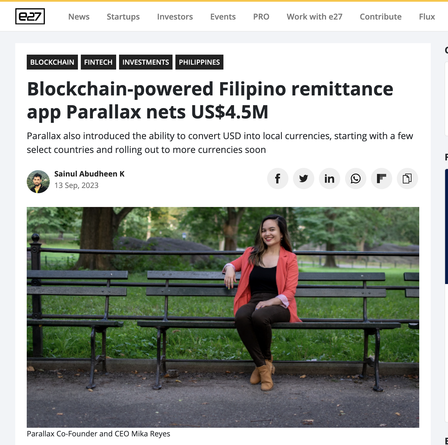 Parallax Launch on e27